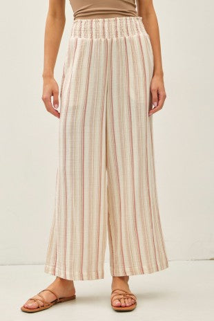 Rust Double Gauze Wide Leg Pants