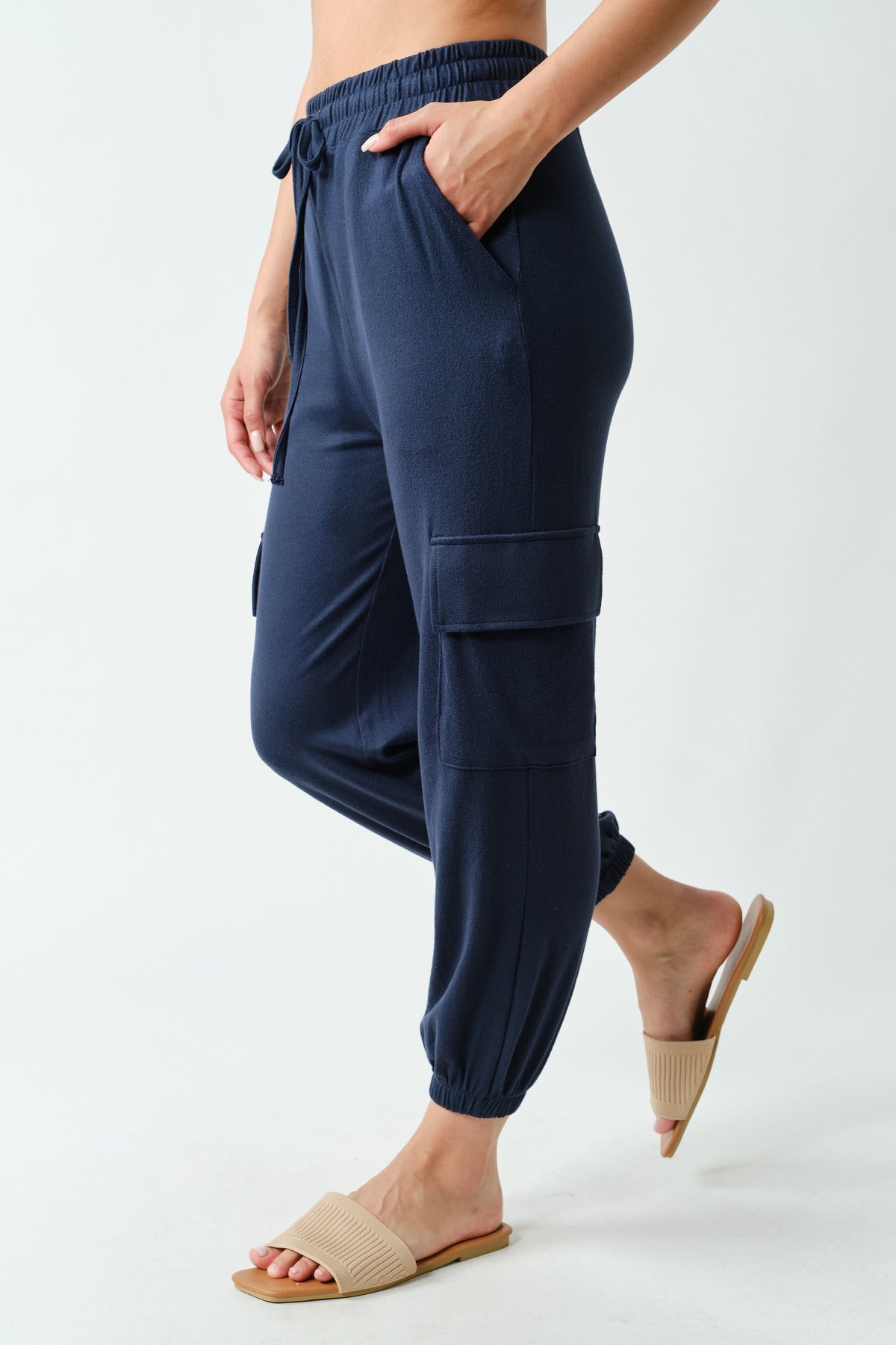 Navy Brushed Lounge Jogger Pant