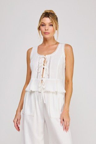 White Tie Peplum Tank