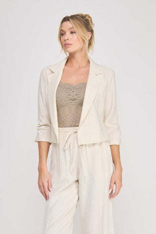 Linen Open Blazer