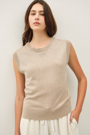 Mocha Soft Sleeveless Sweater