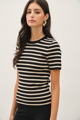 BW Striped Crewneck Short Sleeve