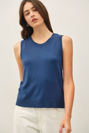 Teal Classic Cut Tank Sweater