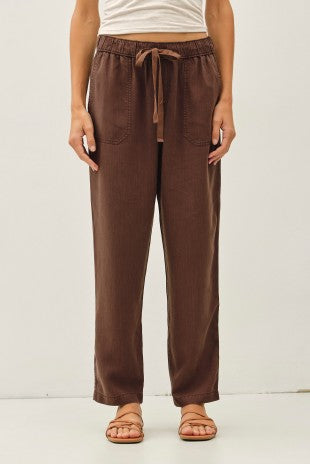 Espresso Tencel Tapered Pants