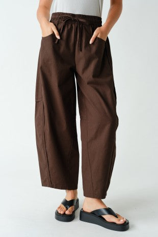 Espresso Barrel Leg Pants