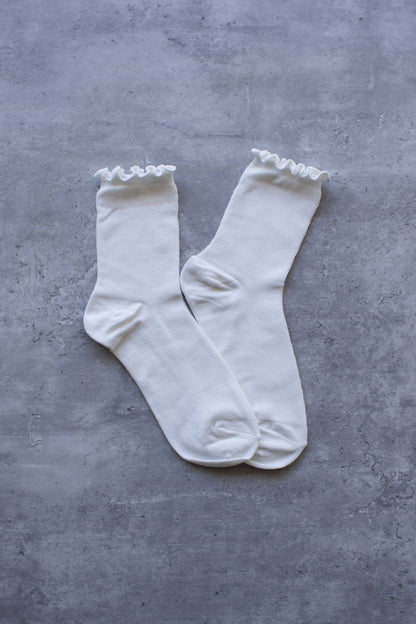 Cotton Blend Ruffle Socks