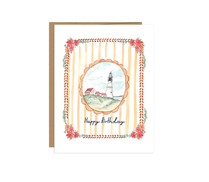 Coastal Lighthouse Birthday Greeting Card 