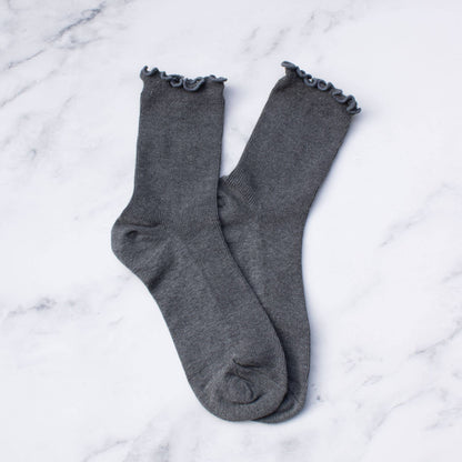 Cotton Blend Ruffle Socks