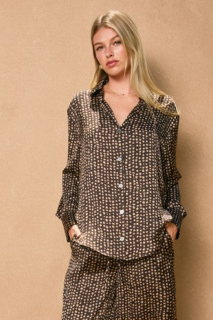 Espresso Speckled Collared Shirt