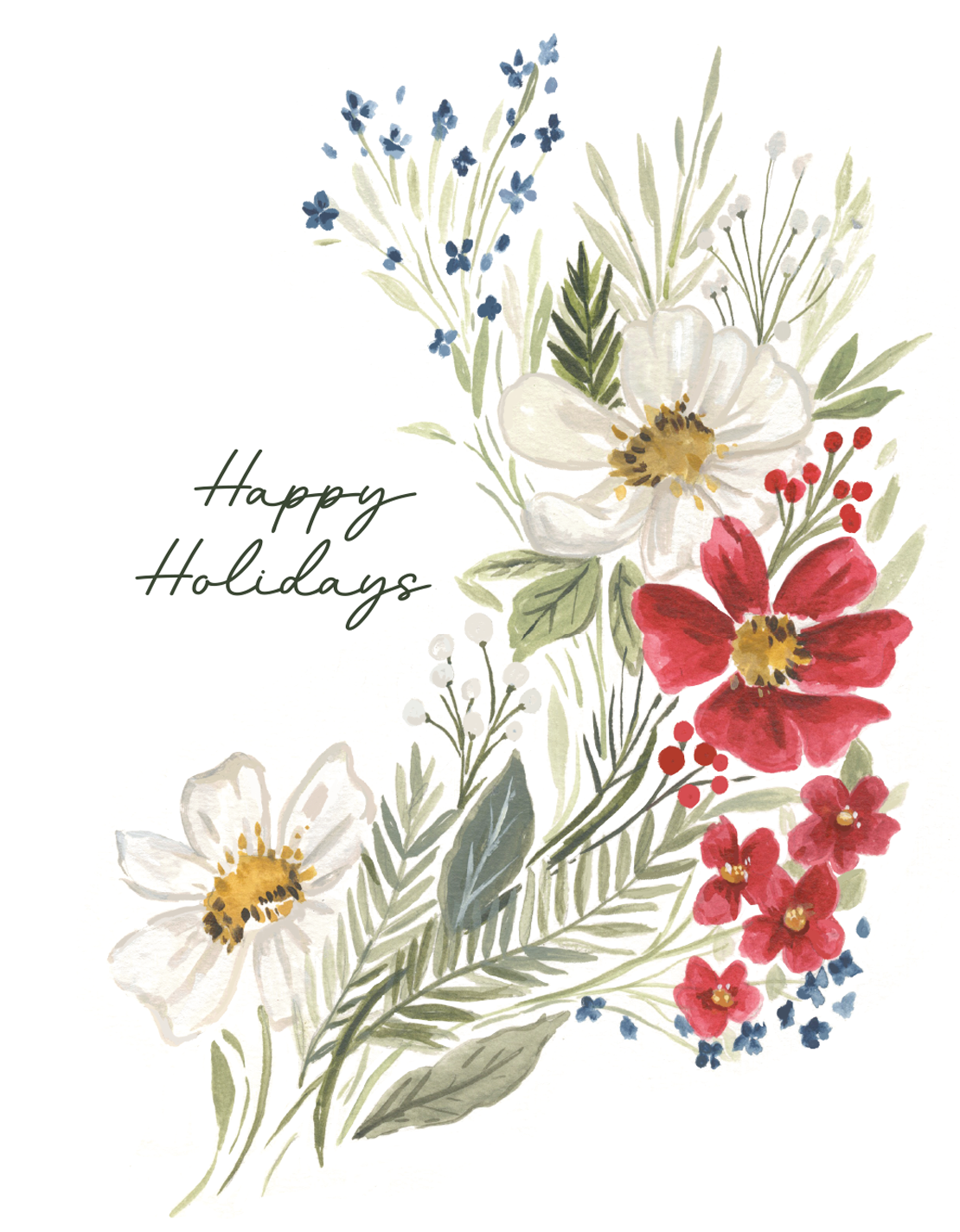 Vintage Christmas | Floral Christmas Card greetings