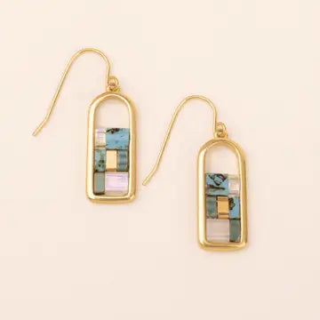 Good Karma Miyuki Frame Earring - Ivory/Silver