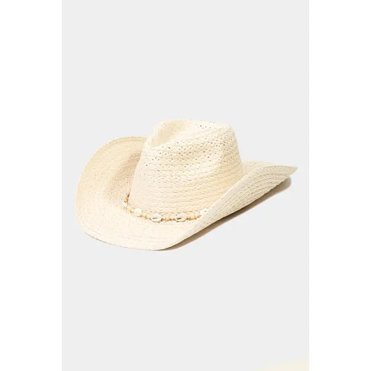 Ivory Cowrie Shell Cowboy Hat