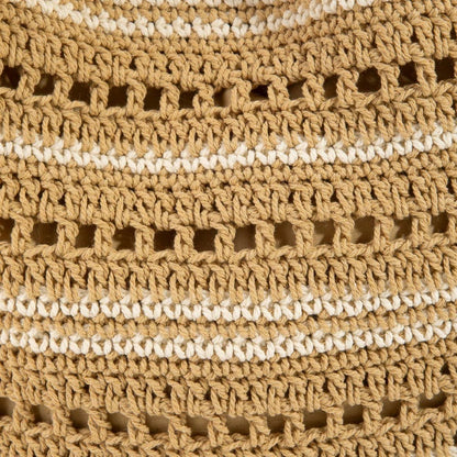 Two Tone Stripe Straw Tote Bag