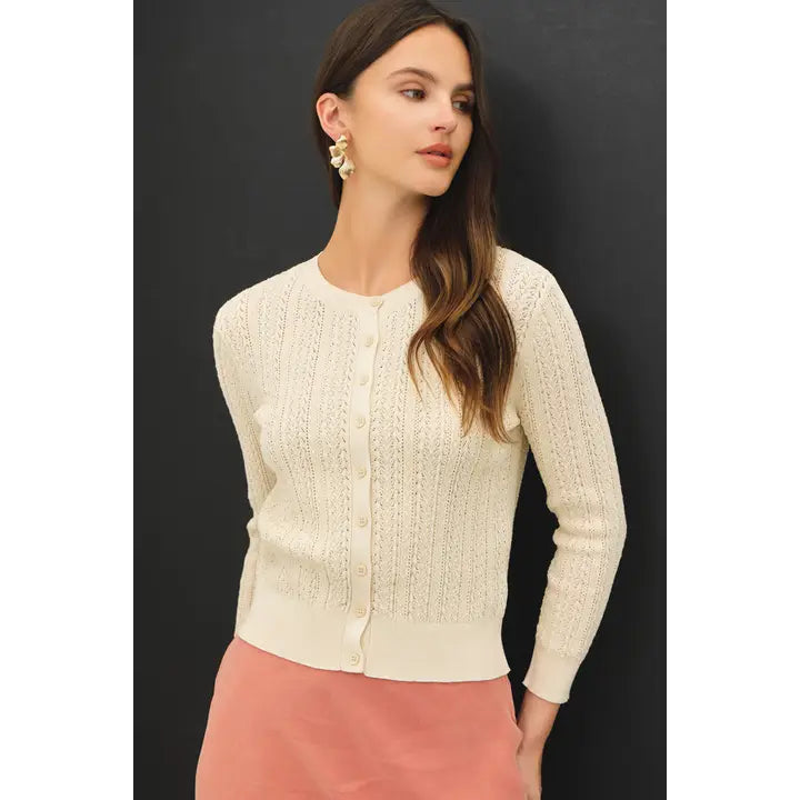 Ivory Pointelle Cardigan