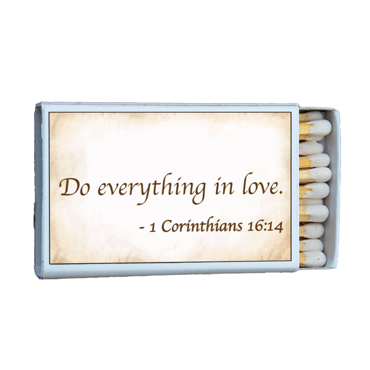 Matches • Bible Verse Corinthians 16 Matchboxes
