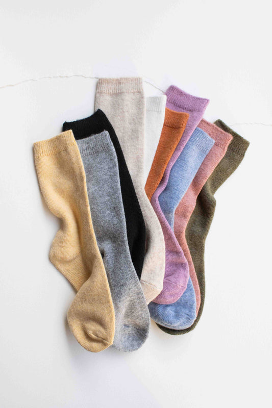 Bright Wool Cashmere Blend Socks