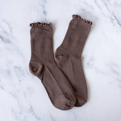 Cotton Blend Ruffle Socks