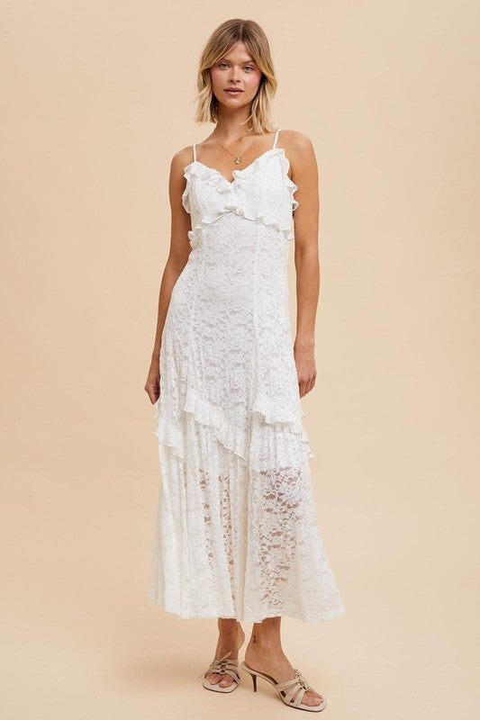 Lace Ruffle Maxi Dress