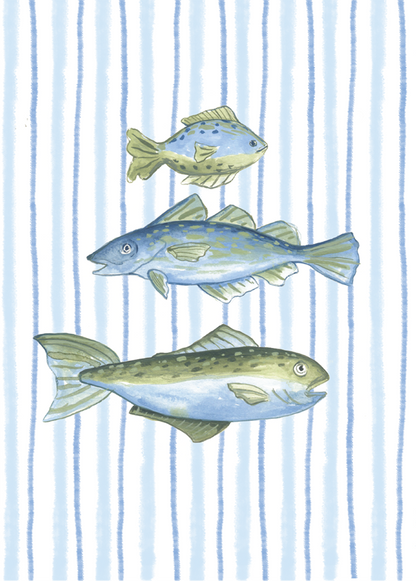 Three Fish greeting card 