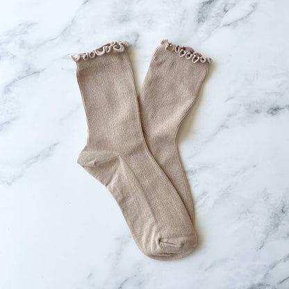 Cotton Blend Ruffle Socks