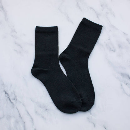 Solid Wool Cashmere Blend Socks