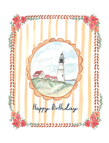 Coastal Lighthouse Birthday Greeting Card 