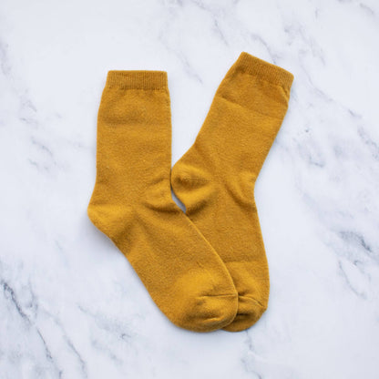 Solid Wool Cashmere Blend Socks