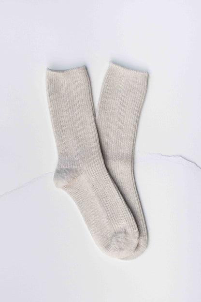 Ribbed Cotton Blend Socks
