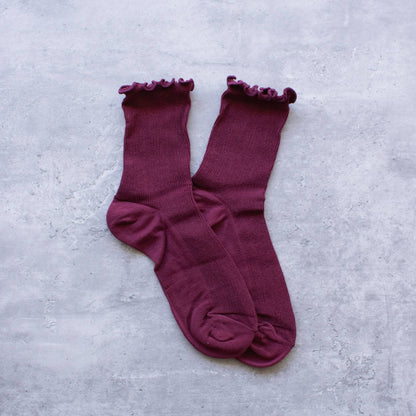 Cotton Blend Ruffle Socks
