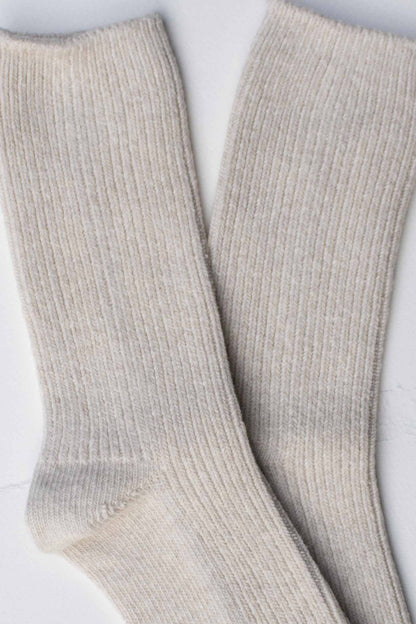 Ribbed Cotton Blend Socks
