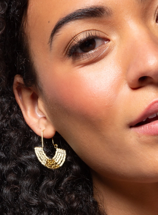 Cream Chromacolor U-Hoop Earring