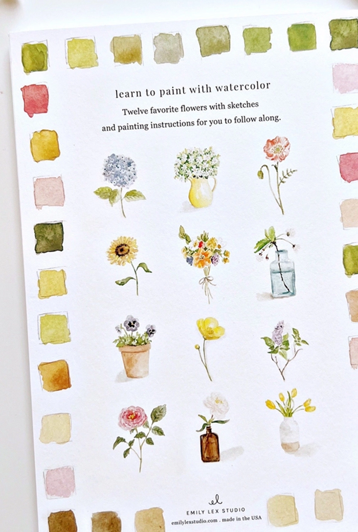 Flowers Watercolor Workbook