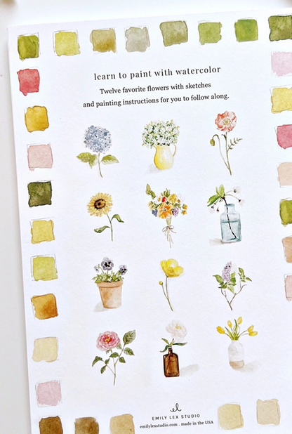Flowers Watercolor Workbook