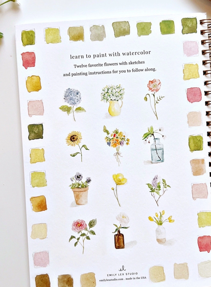 Flowers Watercolor Workbook