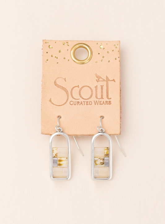 Ivory and Silver Good Karma Miyuki Earring