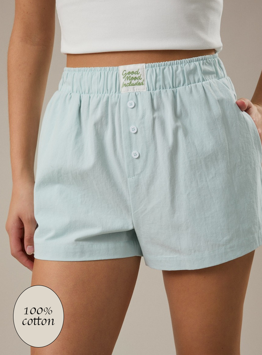Mint High Waisted Boxer Shorts