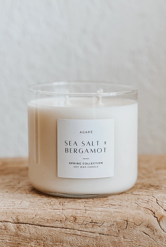 Sea Salt Bergamot Double Wick Candle