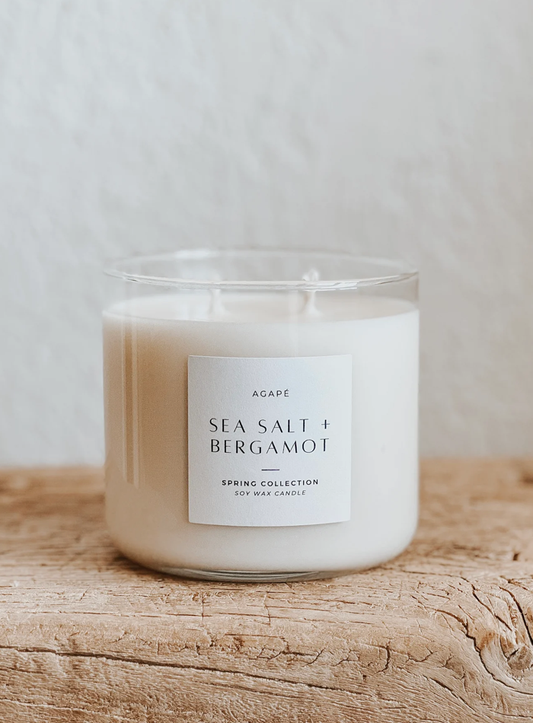 Sea Salt Bergamot Double Wick Candle