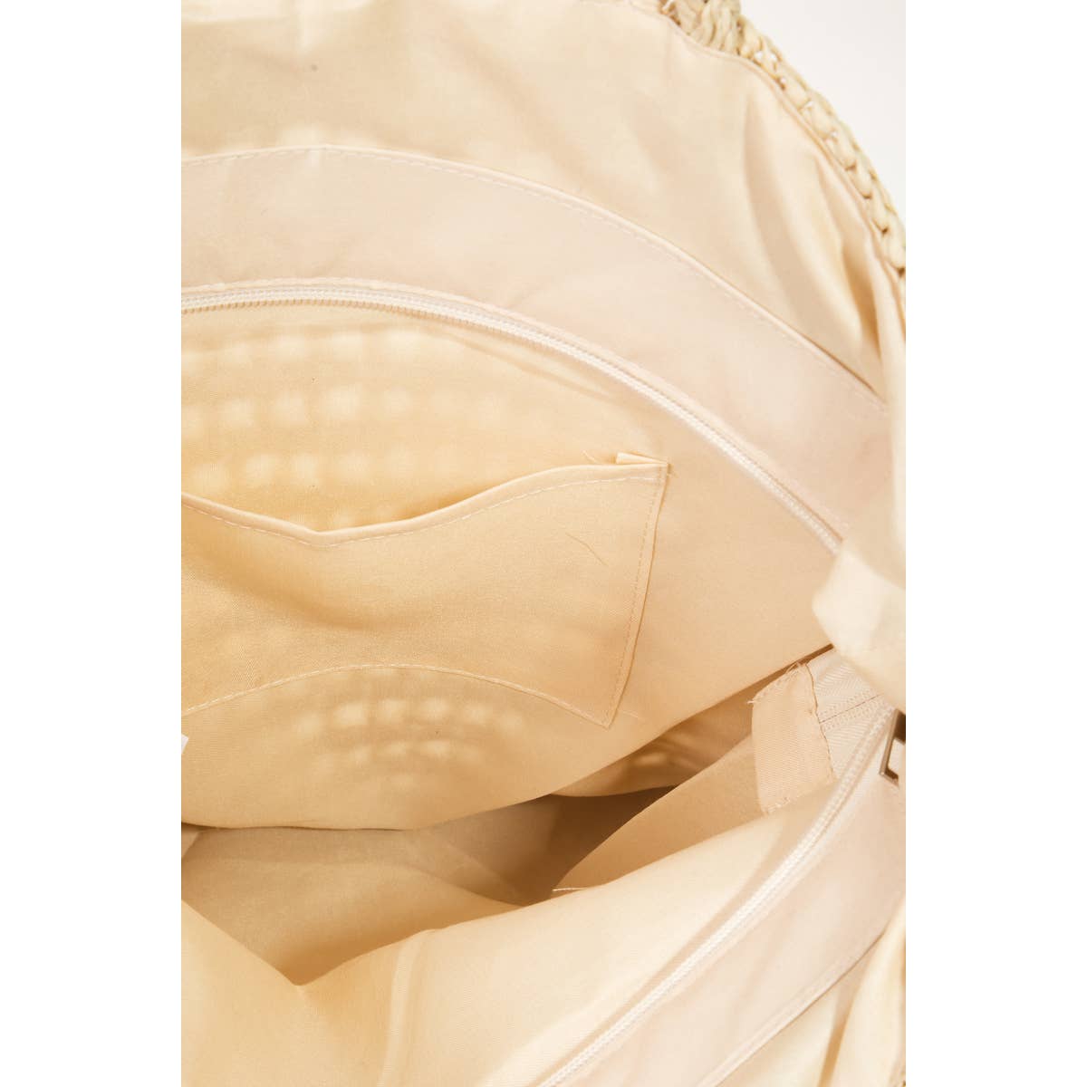 Khaki Straw Braided Tote Bag
