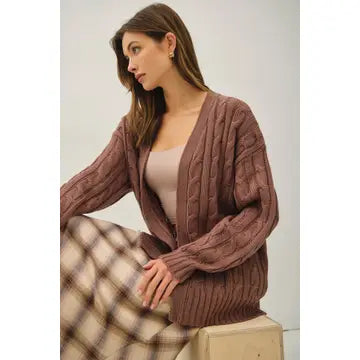 Chunky Cable Knit Cardigan