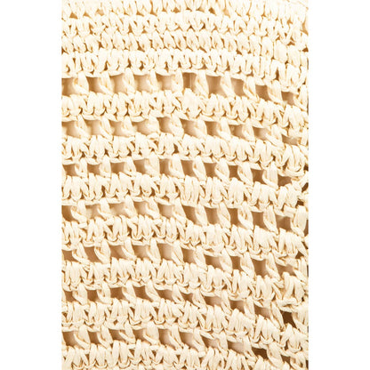 Khaki Straw Braided Tote Bag