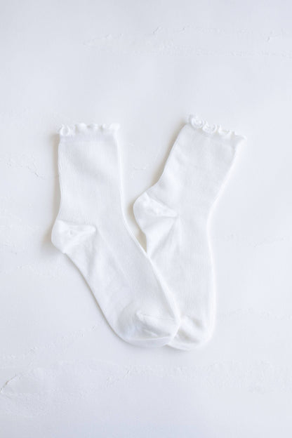 Cotton Blend Ruffle Socks