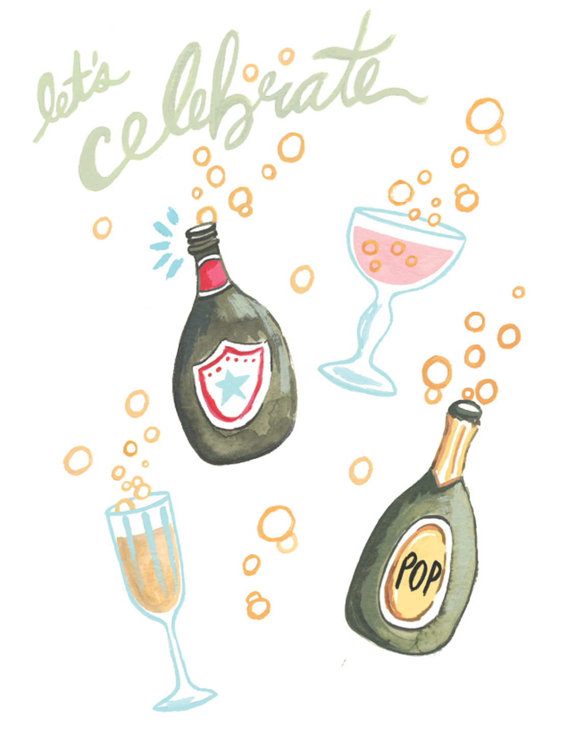 Celebrate Greeting card/ New Years/ Congratulation