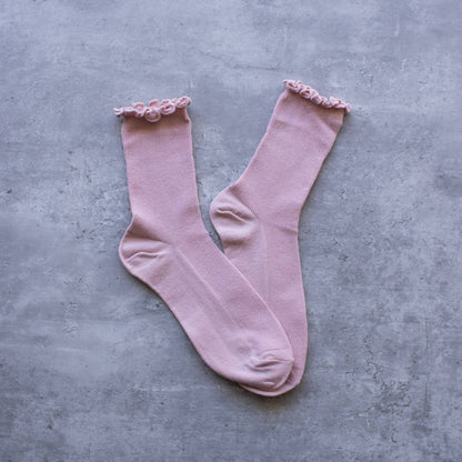 Cotton Blend Ruffle Socks
