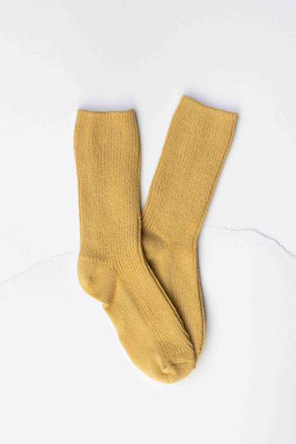 Ribbed Cotton Blend Socks