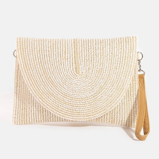 Two Tone Woven Envelope Clutch Bag
