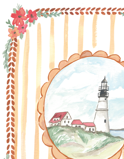 Coastal Lighthouse Birthday Greeting Card 