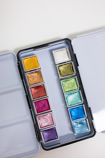 Metallic Travel Watercolor Palette