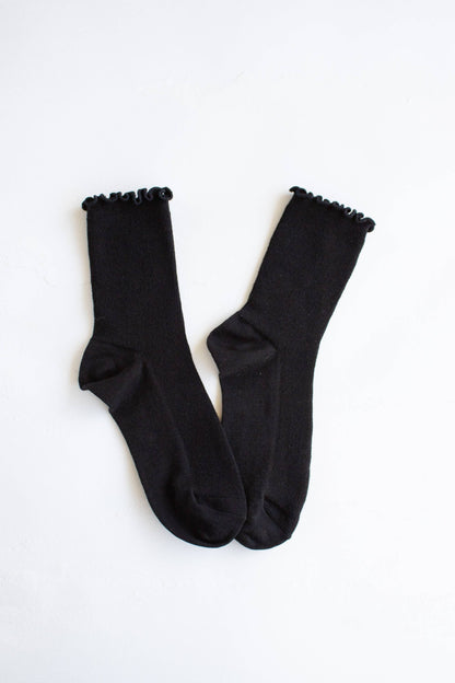 Cotton Blend Ruffle Socks